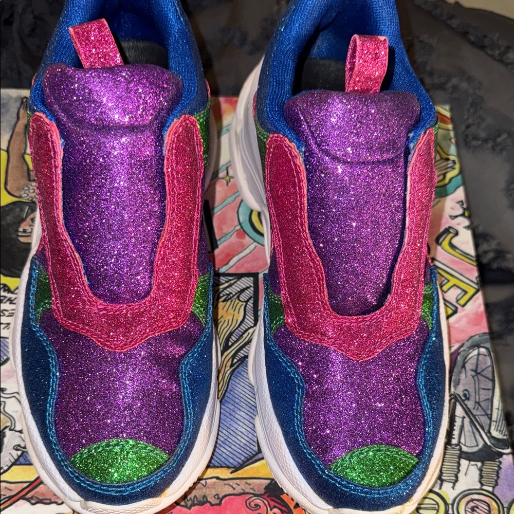 Jeffrey Campbell Women Sneakers in Purple and Pink Glitter